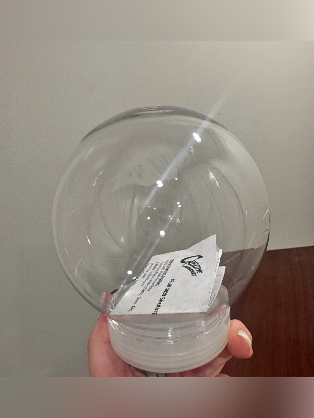 LOT 5 -5in DIY plastic snow globes/water globes sell for $10/ globe =$50 retail